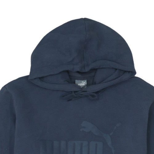 Puma Men’s Blue Pullover Hoodie L Regular Fit Graphic Logo Fleece