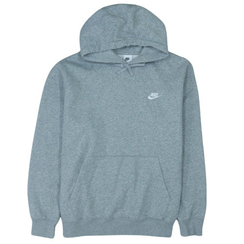Nike Men's Grey Pullover Hoodie L Regular Fit Fleece Sweatshirt