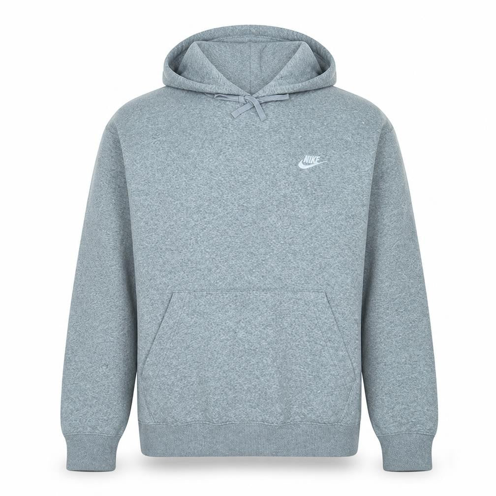 Nike Men's Grey Pullover Hoodie L Regular Fit Fleece Sweatshirt