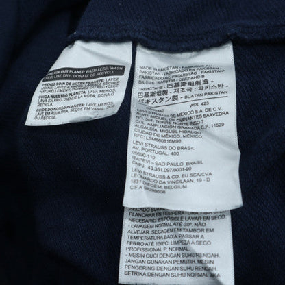 Levi's Men's Blue Pullover Hoodie Small Logo Print Cotton Blend