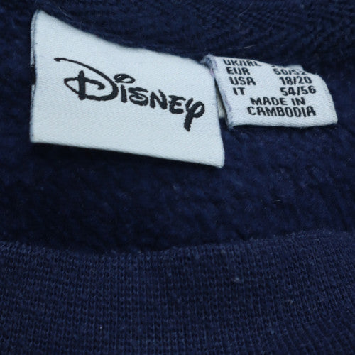 Disney Womens Navy Stitch Sweatshirt 2XL Relaxed Fit Pullover
