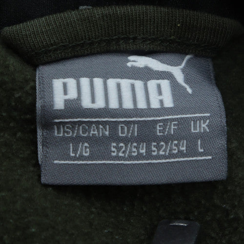 Puma Men's Green Full Zip Hoodie L Sports Fleece Sweatshirt