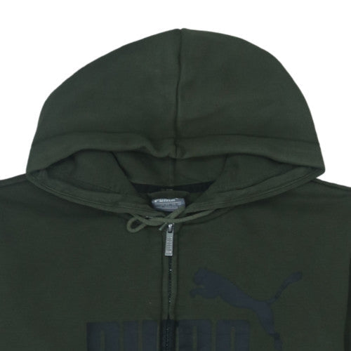 Puma Men's Green Full Zip Hoodie L Sports Fleece Sweatshirt