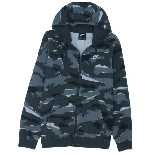 Nike Men's Grey Camouflage Full Zip Hoodie Size L