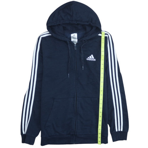 Adidas Mens Blue Full Zip Hoodie Medium Sports Fleece Sweatshirt