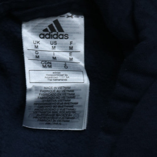 Adidas Mens Blue Full Zip Hoodie Medium Sports Fleece Sweatshirt