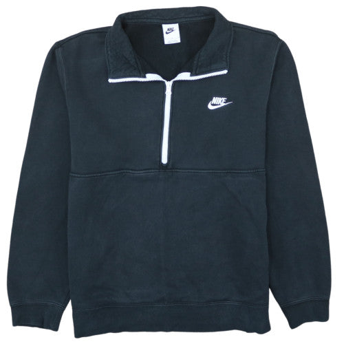 Nike Women's Black 1/2 Zip Pullover Sweatshirt Size L Cotton Blend
