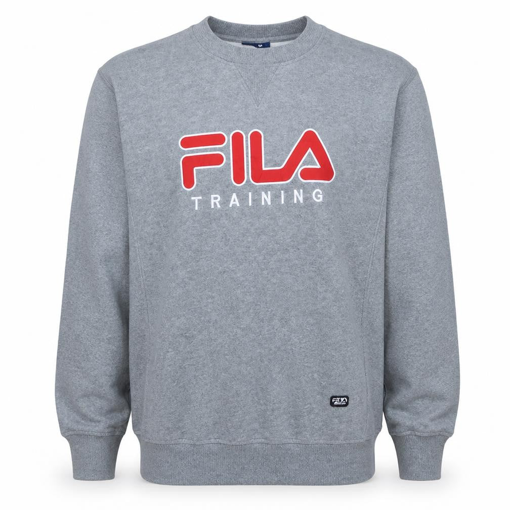 Fila Men's Grey Embroidered Training Sweatshirt M Regular Fit