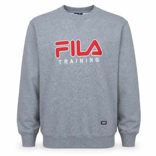 FILA Men's Grey Embroidered Training Sweatshirt M Regular Fit