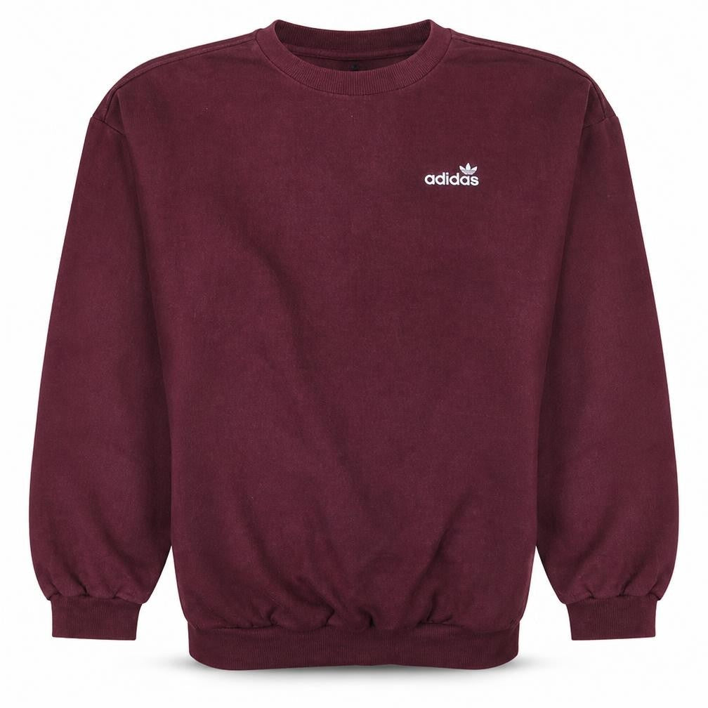 Adidas Womens Burgundy Crew Neck Sweatshirt Size UK 8