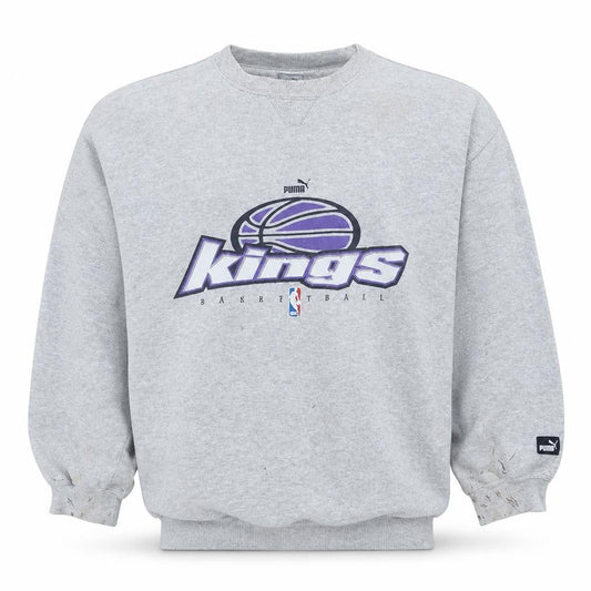 Puma Men's Grey Kings Basketball 90s Pullover Sweatshirt M
