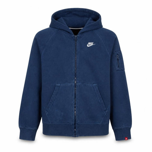 Nike Men's Blue Full Zip Hoodie M Fleece Regular Fit