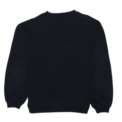 Asics Women Black L Pullover Sweatshirt Crew Neck Embroidered Logo