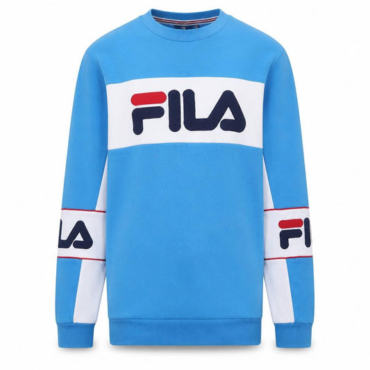 Fila Mens Blue Crew Neck Logo Sweatshirt Size M Pullover