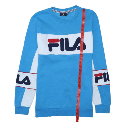 Fila Mens Blue Crew Neck Logo Sweatshirt Size M Pullover