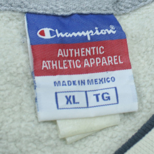 Champion Mens Beige XL Crew Neck Embroidered Logo Sweatshirt