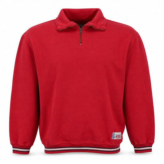 Levi’s Men’s Red 1/2 Zip Logo Sweatshirt Medium Retro Style