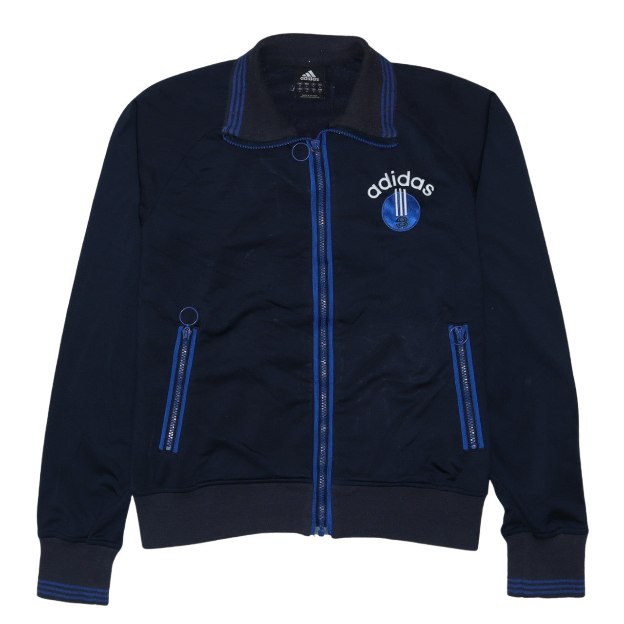 Adidas Men's Blue Full Zip Sweatshirt Size M Embroidered Logo