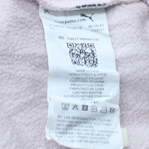 Puma Womens Pink Pullover Hoodie Medium Cotton Blend Casual