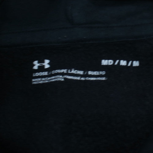 Under Armour Men's Black Pullover Hoodie Size M Relaxed Fit Fleece Sweatshirt