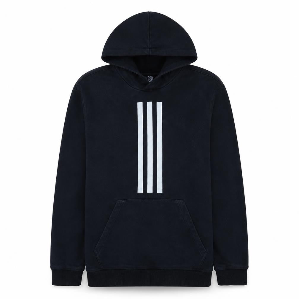 Adidas Men's Black Pullover Hoodie L Sports Graphic Cotton