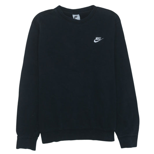 Nike Men's Black Embroidered Logo Crew Neck Sweatshirt M