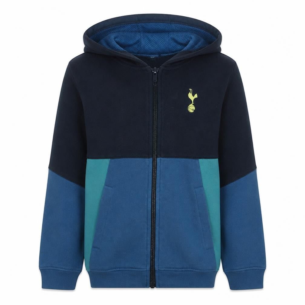 Tottenham Hotspur Boys Blue Full Zip Hoodie Size 13 Colourblock Official Merchandise