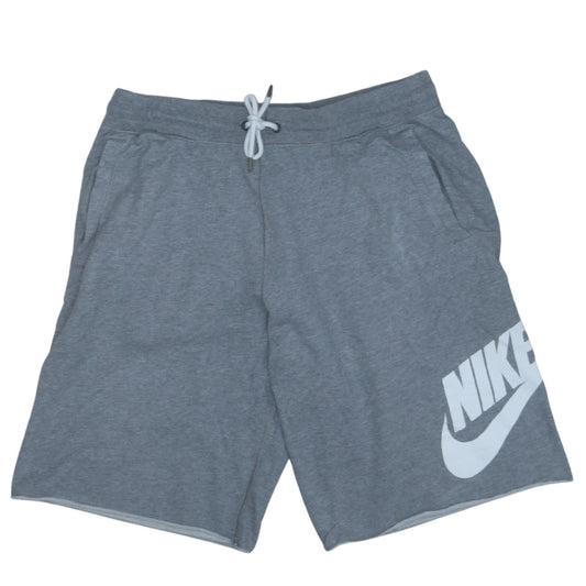 Nike Men's Grey Regular Fit Sweat Shorts Size L with Drawstring Waist
