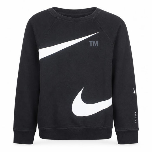 Nike Girls Black Sweatshirt L 13-14 Years Crew Neck Pullover Logo Fleece