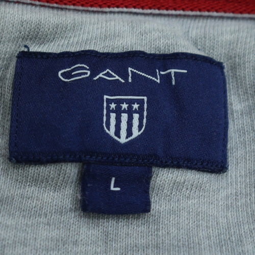 GANT Men's White Pullover Hoodie L Fleece Embroidered Logo