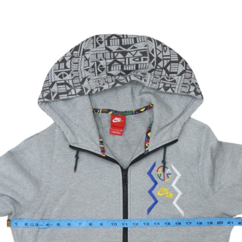 Nike Men's Grey Full Zip Hoodie Size S Sports Retro Style