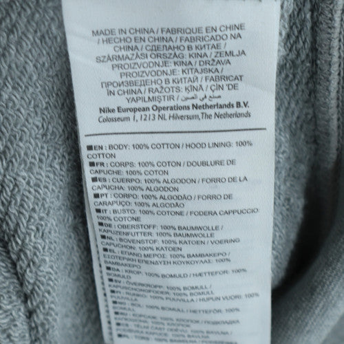 Nike Men's Grey Full Zip Hoodie Size S Sports Retro Style