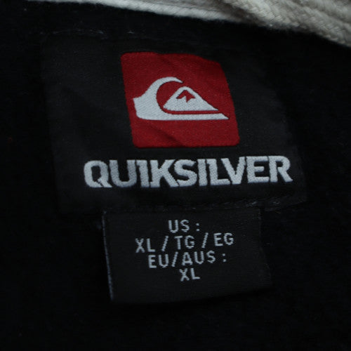 Quiksilver Men's Black XL Full Zip Hoodie Fleece Jacket