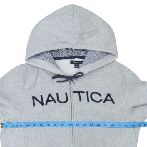 Nautica Men's Grey Full Zip Hoodie XL Classic Logo Fleece