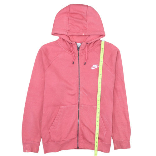 Nike Women's Pink Full Zip Hoodie L Soft Cotton Blend Casual