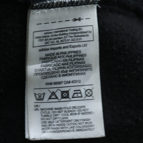 Adidas Men's Black Pullover Hoodie M Logo Graphic Fleece