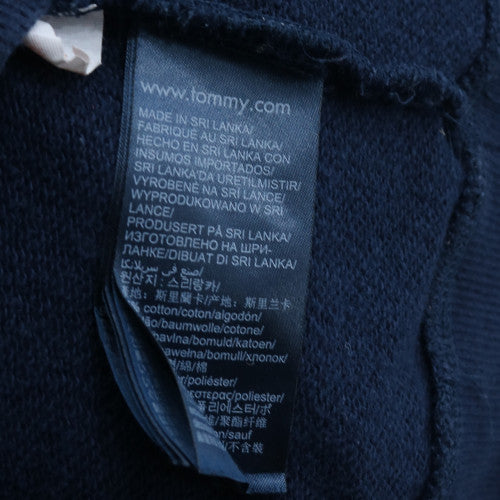 Tommy Hilfiger Men's Navy Blue Logo Tape Crew Neck Sweatshirt L