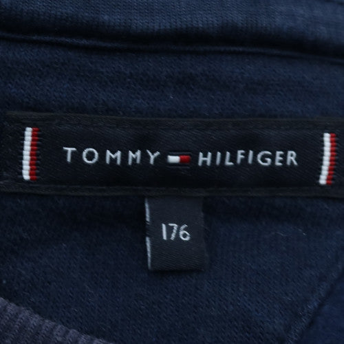 Tommy Hilfiger Boys Navy Sweatshirt Size 176 Classic Crew Neck Pullover