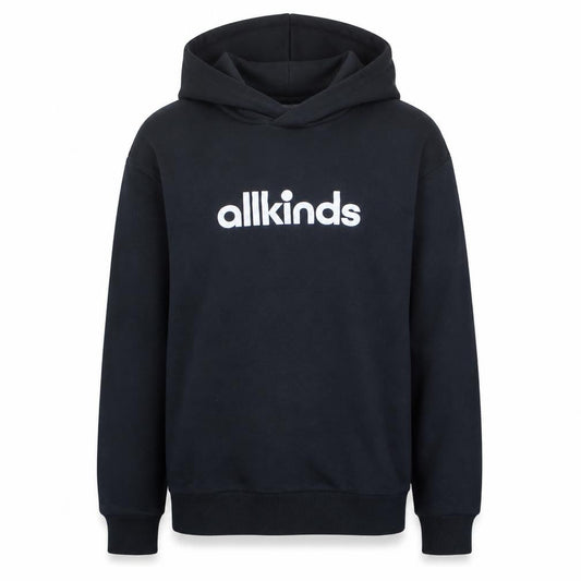 Allkinds Mens Black Medium Pullover Hoodie 100% Cotton Logo Print