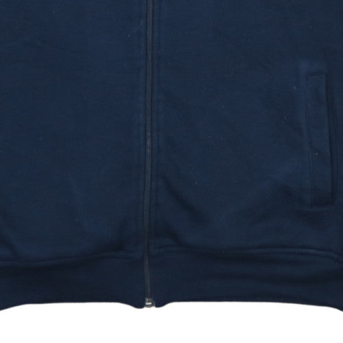 BOSS Mens Blue Full Zip Striped Sweatshirt Size L Regular Fit