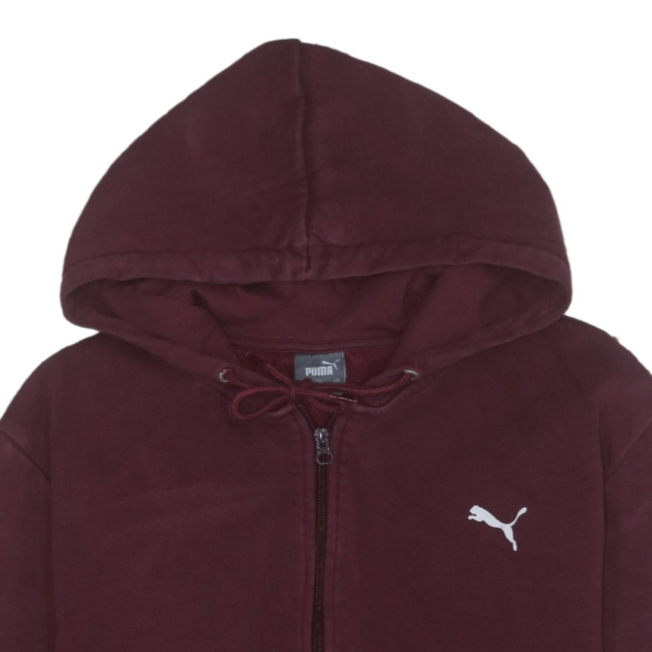Puma Men's Brown Full Zip Hoodie Size L with Logo Detail