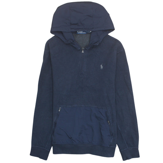 Polo Ralph Lauren Men's Blue XL Pullover Hoodie 1/2 Zip Logo