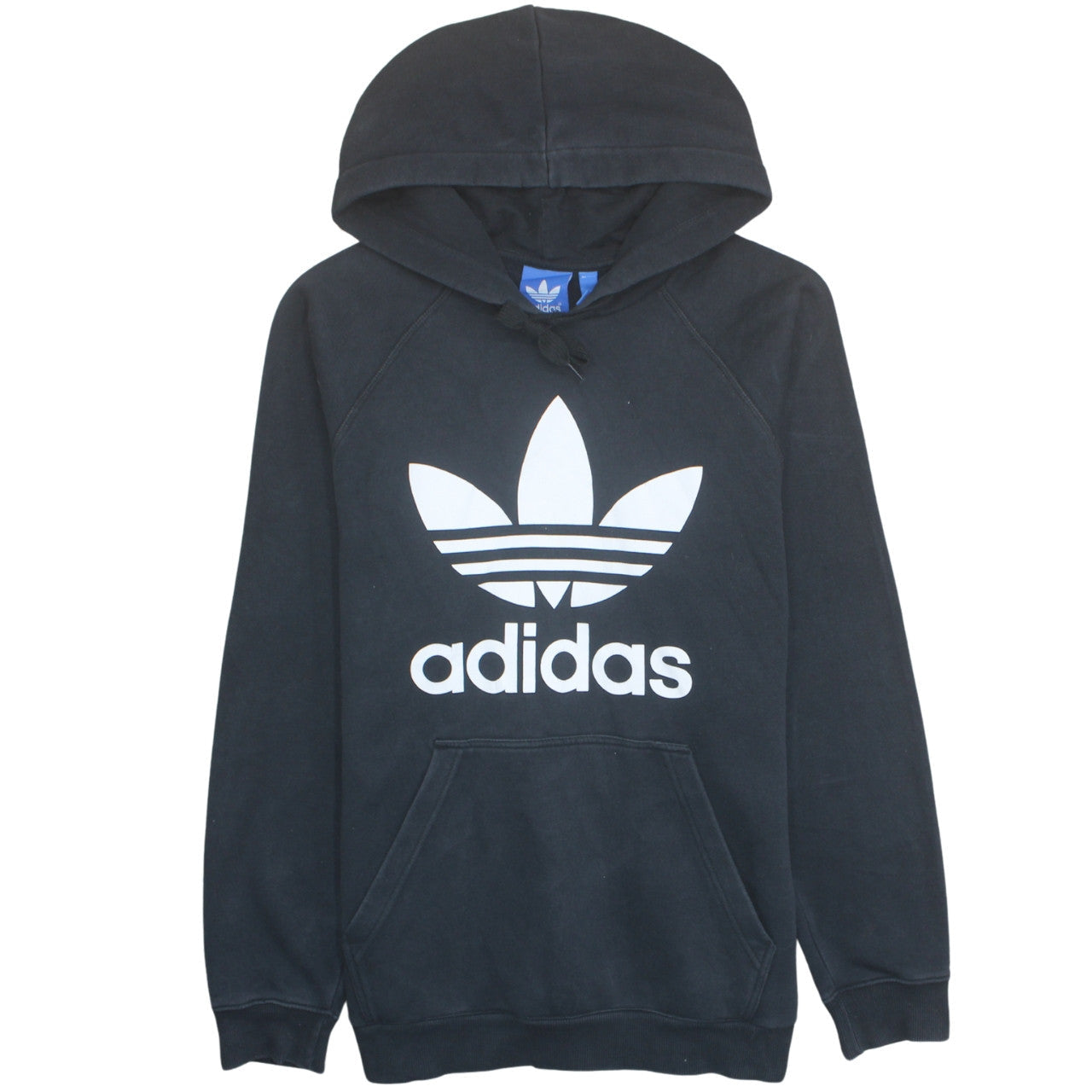 Adidas Mens Black Hoodie L Pullover Fleece Logo Hooded Sweatshirt