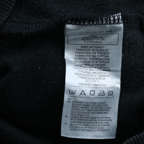 Adidas Mens Black M Pullover Hoodie with Logo Print