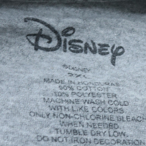Disney Men's Grey 2XL Mickey Mouse Christmas Graphic T-Shirt