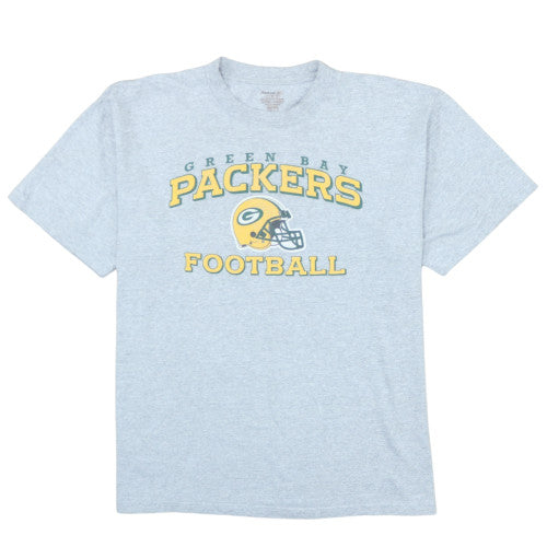 Reebok Men's Grey Green Bay Packers Graphic T-Shirt Size L
