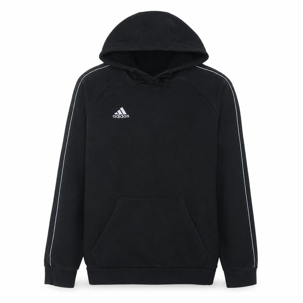 Adidas Men's Black Medium Pullover Hoodie with Logo and Kangaroo Pocket
