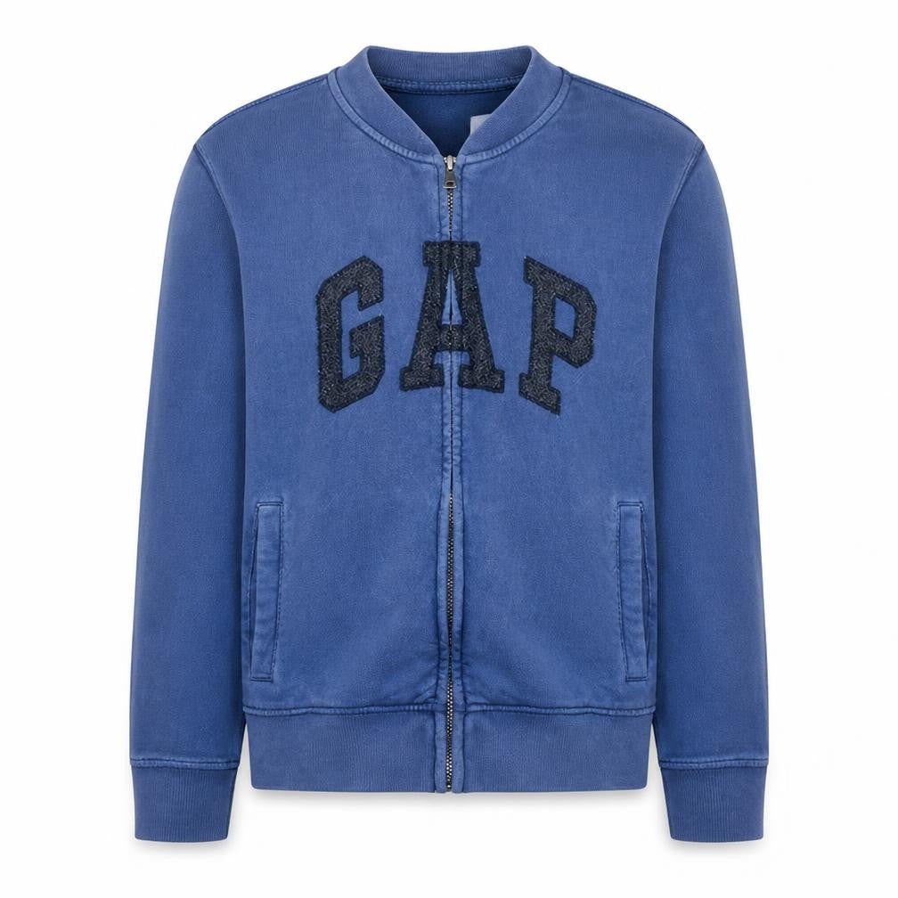 Gap Men's Blue Full Zip Logo Sweatshirt Size M