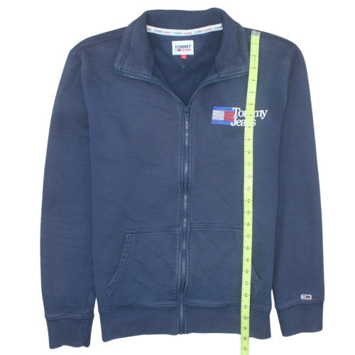 Tommy Jeans Men's Blue Full Zip Sweatshirt M Collared Fleece