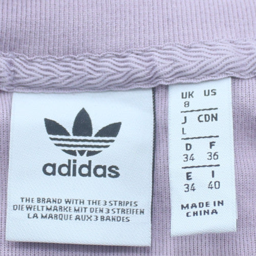 Adidas Women Lilac 1/2 Zip Sweatshirt Size 8 Classic Logo Pullover